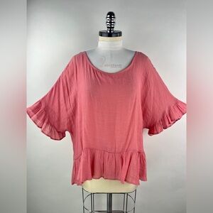 💚 3384. Sheer Loose Fit Blush Pink Blouse